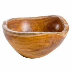 Lavandino da appoggio moderno in legno teak naturale Vigevano