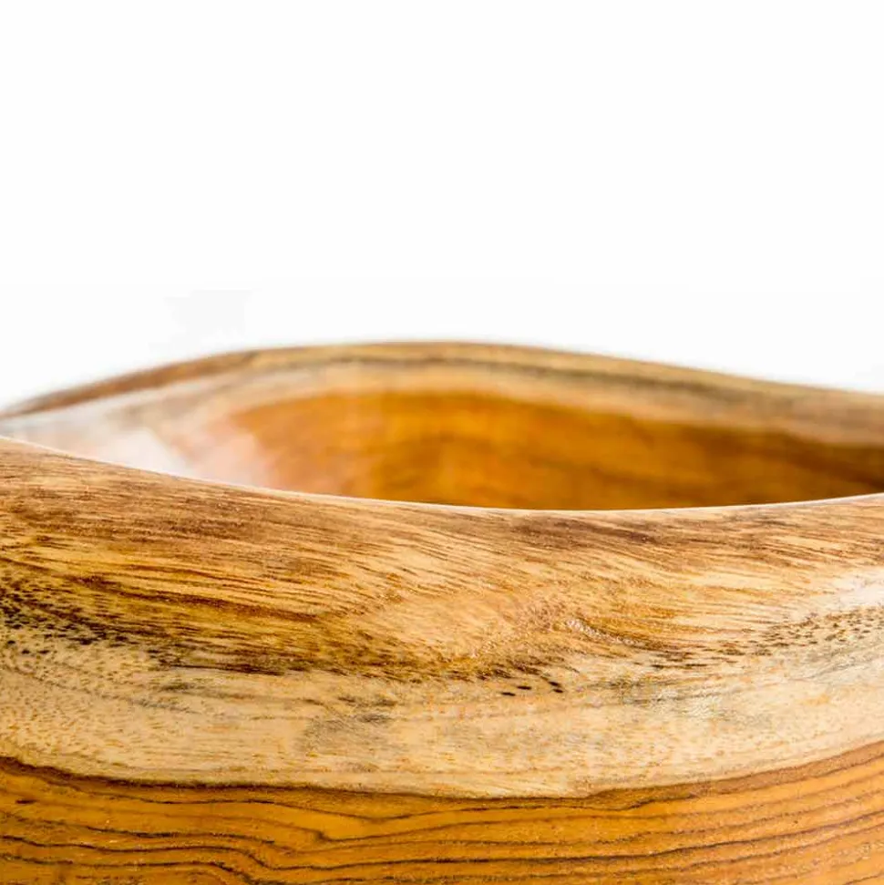 Lavandino da appoggio moderno in legno teak naturale Vigevano