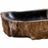 Lavandino da appoggio moderno fatto a mano in legno fossile, Negrar