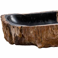 Lavandino da appoggio moderno fatto a mano in legno fossile, Negrar