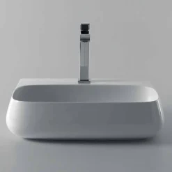Lavandino da appoggio o sospeso in ceramica L 55cm made in Italy, Gais