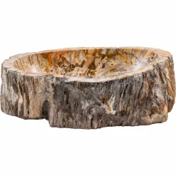 Lavandino da appoggio prodotto a mano in legno fossile, Neviglie