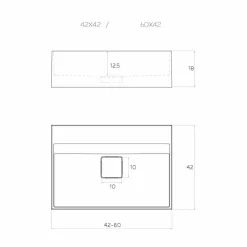 Lavandino di moderno design da appoggio fatto in Italia, Lavis