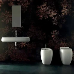 Lavandino in ceramica da appoggio di design L 90cm made in Italy, Gais