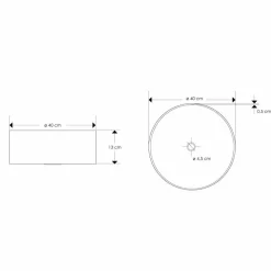 Lavandino in Resina Bianca da Appoggio di Design con Scarico Centrale - Moris