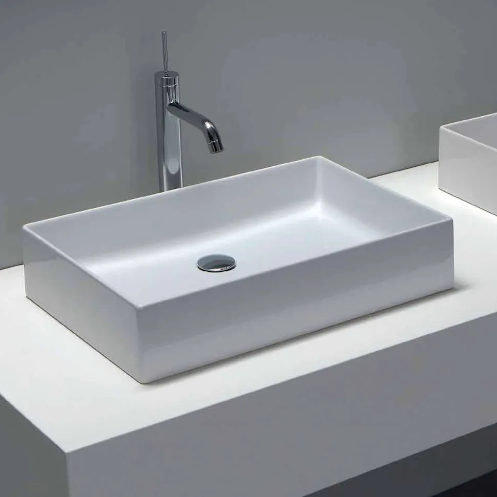 Lavavo da Appoggio di Design, in Ceramica Bianca o Colorata Leivi