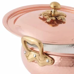 Legumiera con Coperchio in Rame Stagnato a Mano Made in Italy 24 cm - Mariacarla
