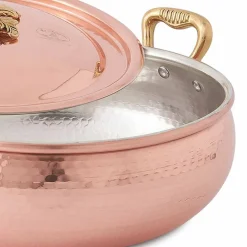 Legumiera con Coperchio in Rame Stagnato a Mano Made in Italy 24 cm - Mariacarla