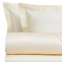 Lenzuola in Raso di Cotone Completo da Letto Matrimoniale Tinta Unita - Fresia