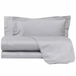 Lenzuola Tinta Unita Completo in Raso di Cotone per Letto Matrimoniale - Ibisco