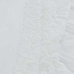 Lenzuolo di Lino Bianco con Pizzo per Letto Matrimoniale Alta Qualità - Fiumana