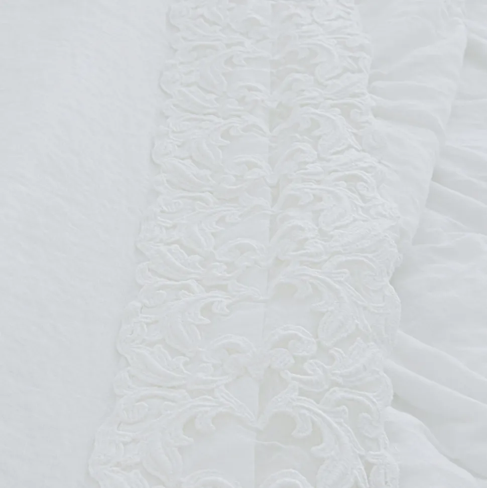 Lenzuolo di Lino Bianco con Pizzo per Letto Matrimoniale Alta Qualità - Fiumana