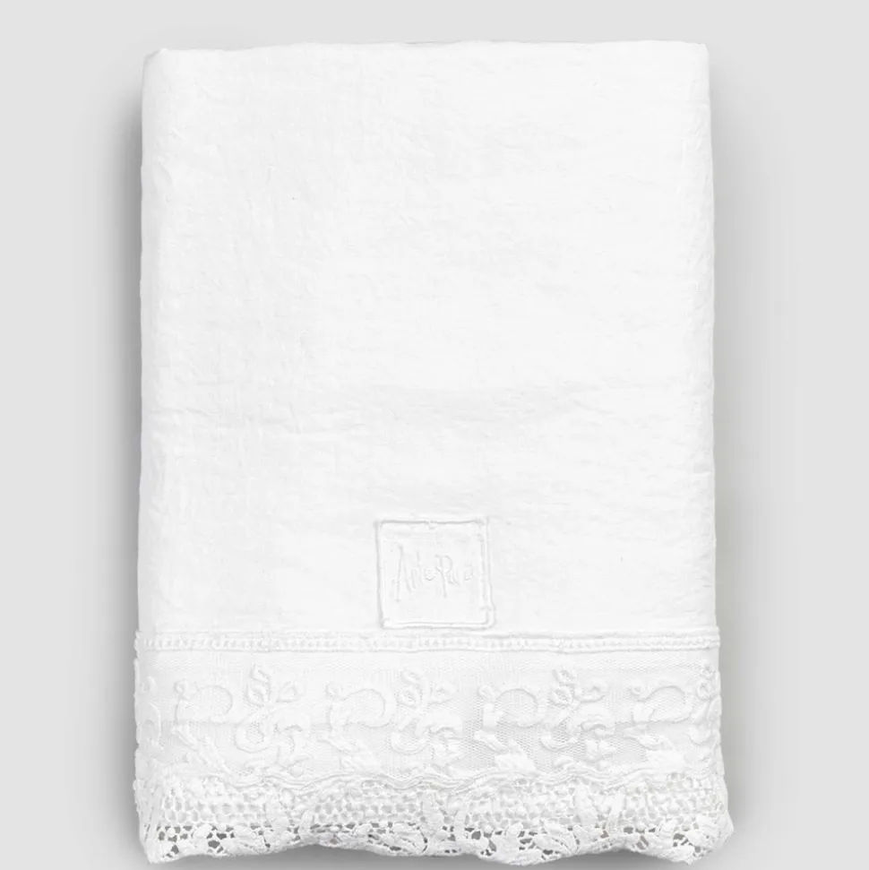 Lenzuolo di Lino Bianco con Pizzo per Letto Matrimoniale Alta Qualità - Fiumana