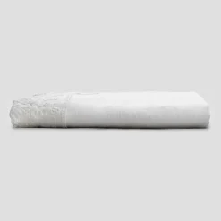 Lenzuolo di Lino Bianco con Pizzo per Letto Matrimoniale Alta Qualità - Fiumana