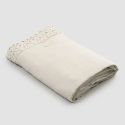 Lenzuolo Letto Matrimoniale in Lino con Pizzo Poema, 3 Finiture - Dulcis