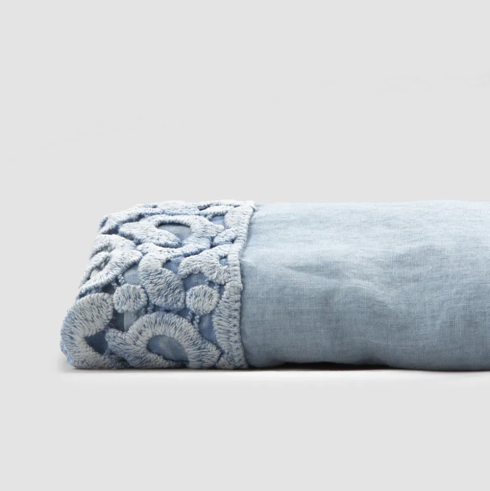 Lenzuolo Letto Matrimoniale in Lino con Pizzo Poema, 3 Finiture - Dulcis