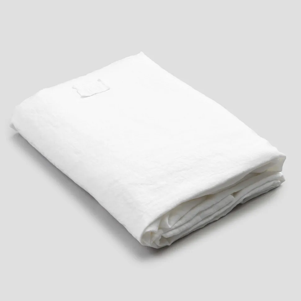 Lenzuolo Matrimoniale con Angoli di Lino Bianco di Lusso Made in Italy - Fiumano