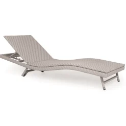 Lettino da Esterno in Polyrattan con Ruote  – Meredith