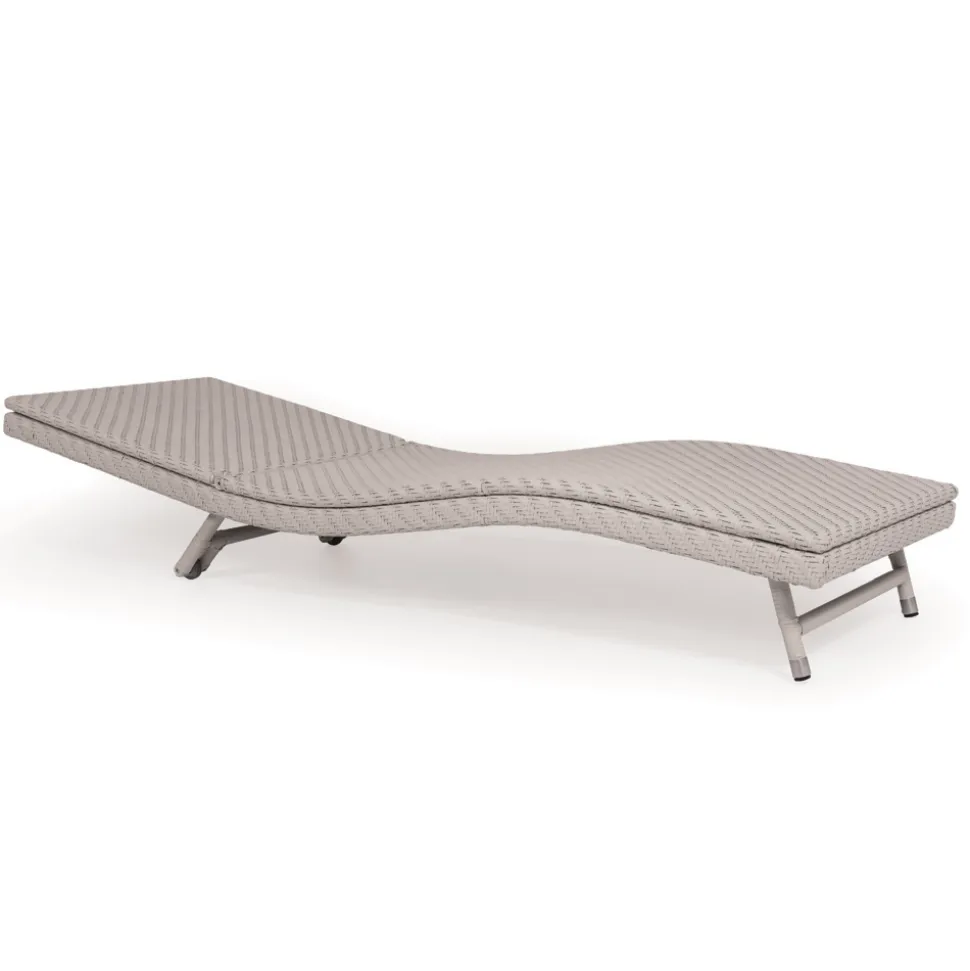 Lettino da Esterno in Polyrattan con Ruote – Meredith