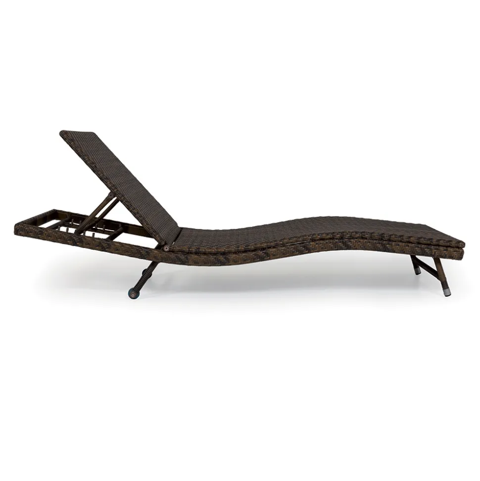 Lettino da Esterno in Polyrattan con Ruote – Meredith