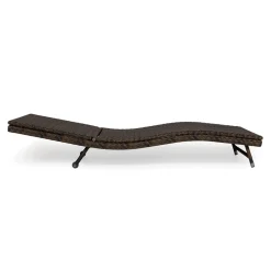 Lettino da Esterno in Polyrattan con Ruote – Meredith
