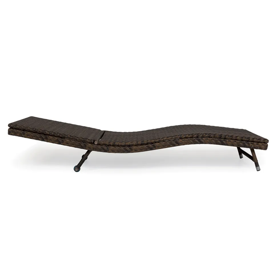 Lettino da Esterno in Polyrattan con Ruote – Meredith