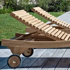 Lettino da Esterno in Teak Naturale – Yggdrasil