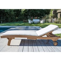 Lettino da Esterno in Teak Naturale – Yggdrasil