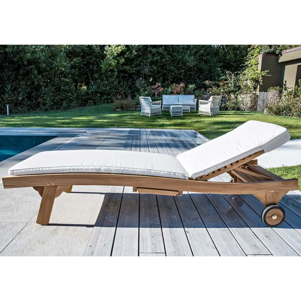 Lettino da Esterno in Teak Naturale – Yggdrasil