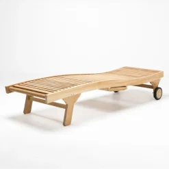 Lettino da Esterno in Teak Naturale – Yggdrasil