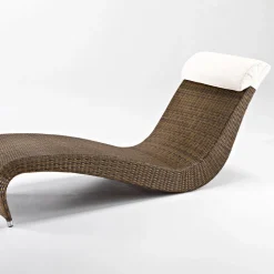 Lettino da Giardino in Polyrattan con Cuscino Poggiatesta – Viserys