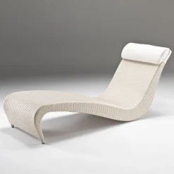 Lettino da Giardino in Polyrattan con Cuscino Poggiatesta – Viserys