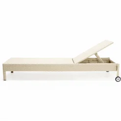 Lettino da Giardino in Polyrattan con Ruote – Sunbathe