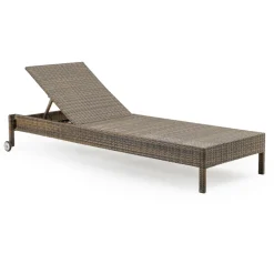Lettino da Giardino in Polyrattan con Ruote – Sunbathe