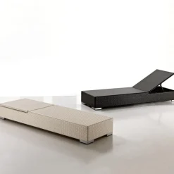 Lettino da Giardino in Polyrattan Intrecciato a Mano – Experia