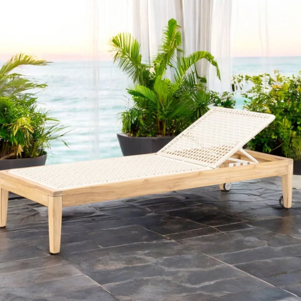 Lettino da Giardino in Teak e Intreccio in Corda - Jhon
