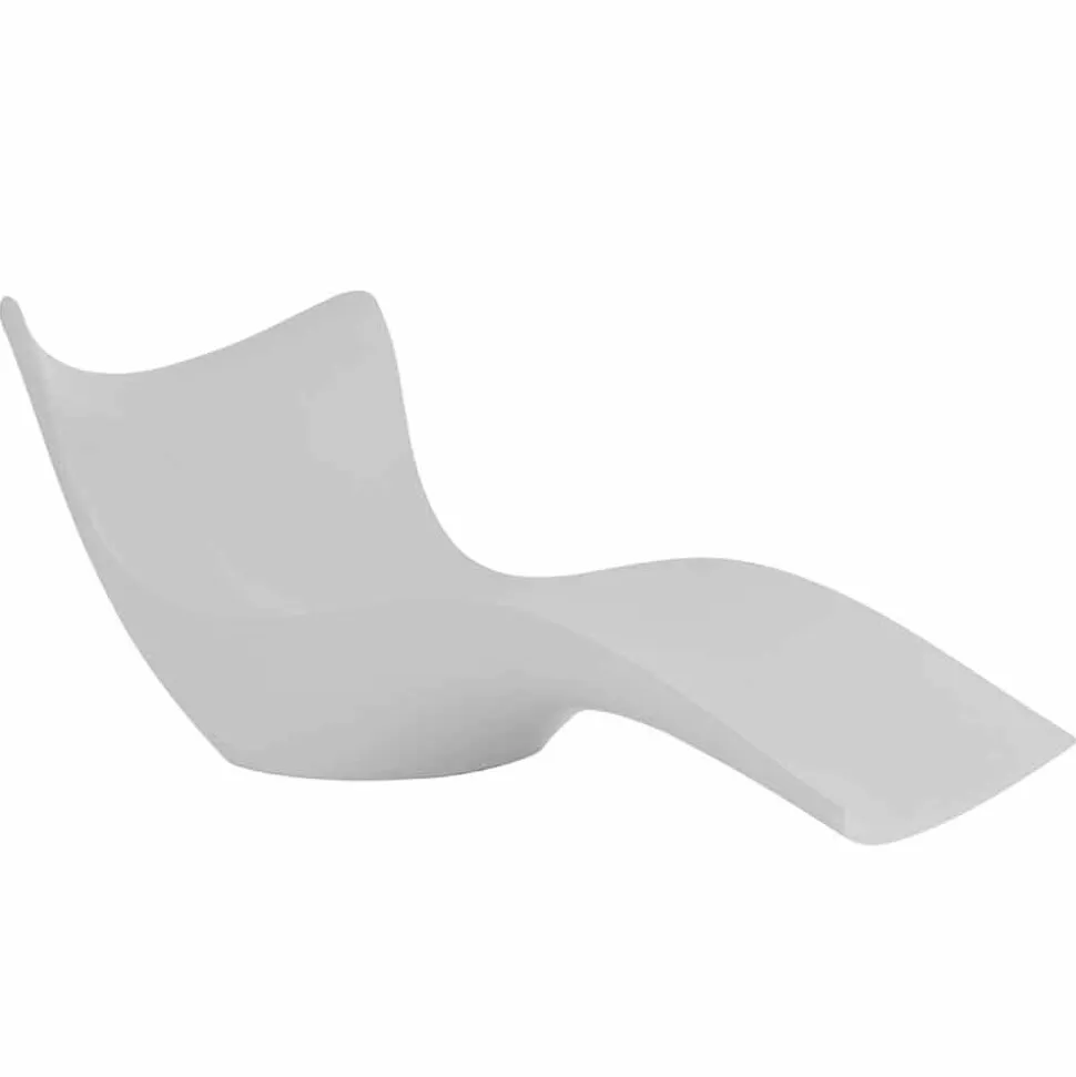 Lettino da giardino Surf by Vondom, design moderno in polietilene, 2 pezzi