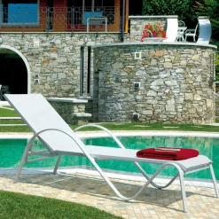 Lettino Impilabile da Giardino in Alluminio e Textilene - Spero