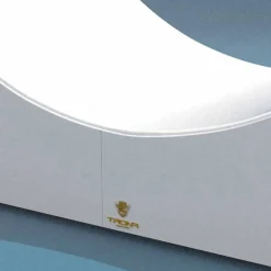 Lettino relax Onda Trona in ecopelle nautica bianca made in Italy