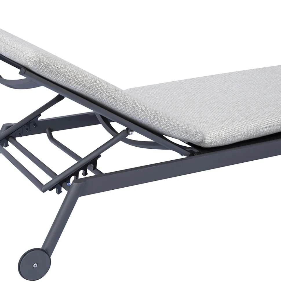 Lettino 205x76 cm da Esterno in Alluminio con Cuscino - Tessara