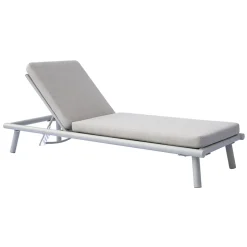 Lettino 196x75 cm da Esterno in Alluminio con Cuscino - Sundra