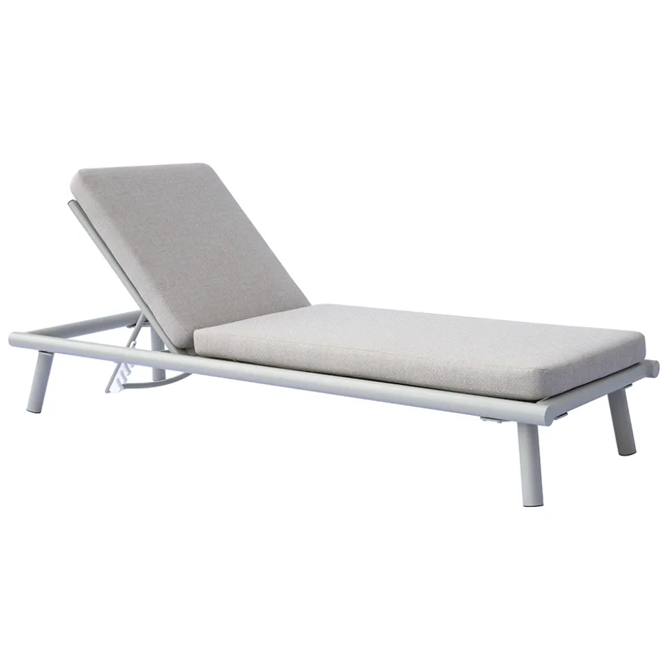 Lettino 196x75 cm da Esterno in Alluminio con Cuscino - Sundra