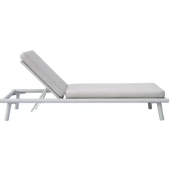 Lettino 196x75 cm da Esterno in Alluminio con Cuscino - Sundra