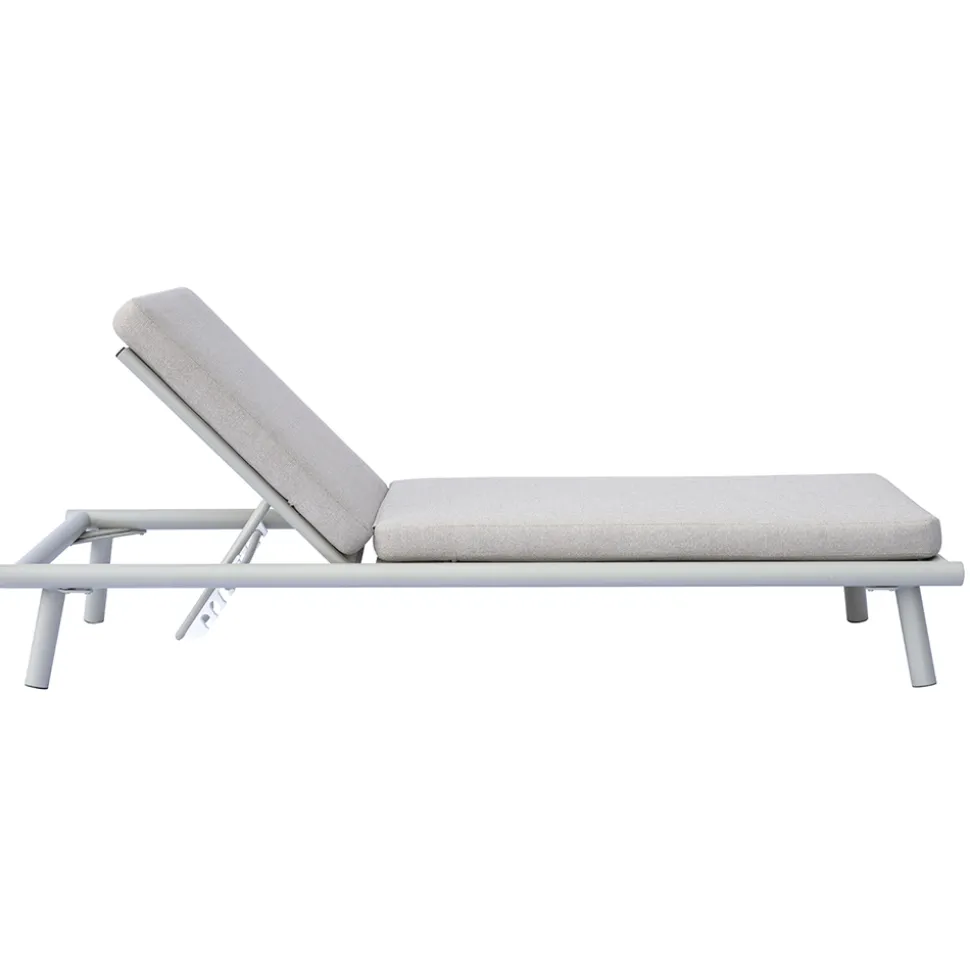 Lettino 196x75 cm da Esterno in Alluminio con Cuscino - Sundra