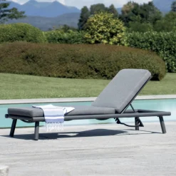 Lettino 196x75 cm da Esterno in Alluminio con Cuscino - Sundra