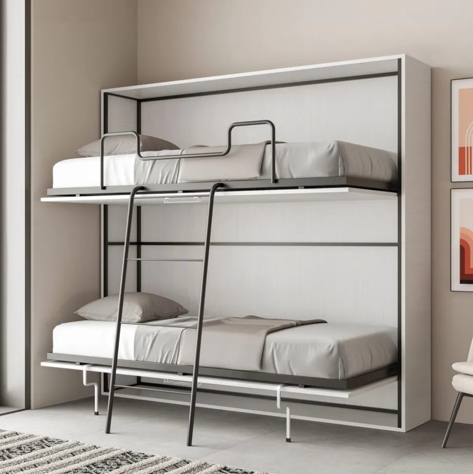 Letto a Castello a Scomparsa Orizzontale Made in Italy - Collaborativo