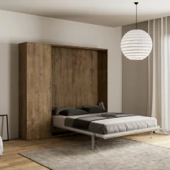 Letto a Una Piazza e Mezza a Scomparsa Verticale con Colonna - Magicompare