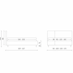 Letto con Contenitore Matrimoniale in Ecopelle Bicolore Made in Italy – Jasmine