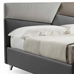 Letto con Contenitore Matrimoniale Imbottito in Ecopelle Made in Italy – Raggino