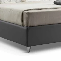 Letto con Contenitore Matrimoniale Imbottito in Ecopelle Made in Italy – Raggino